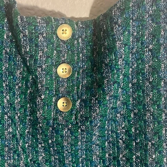 J. Crew Factory women’s fully lined Tweed button-back shell blouse office NWT - Picture 8 of 9